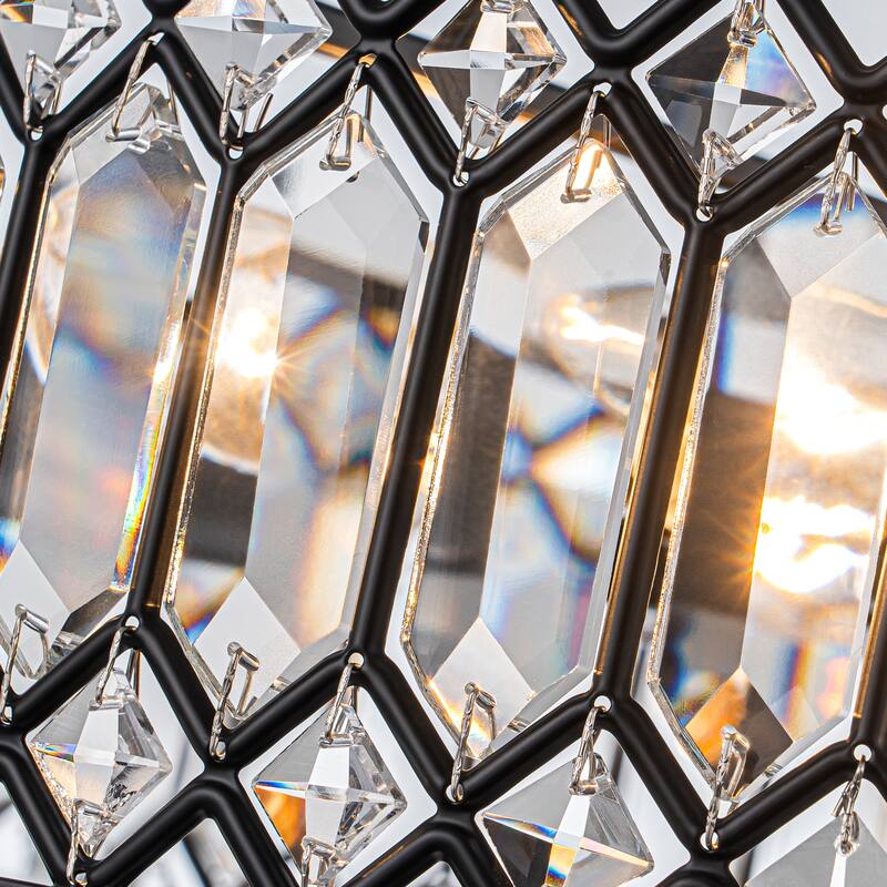 Starsky Luxury Crystal Drum Dimmable Semi Flush Mount Light