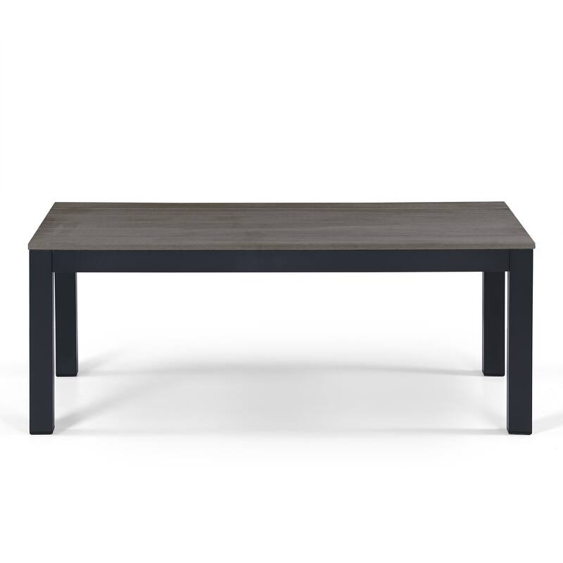 Vermont 4-Piece Aluminum Conversation Set with Slatted Faux Wood Top