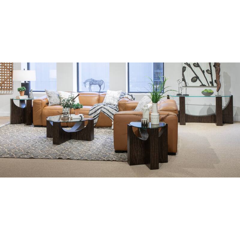 Magnussen Home Beckham Rustic Tavern Round Cocktail Table With Casters - 40''W x 40''D x 17.5''H