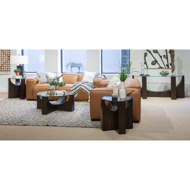 Magnussen Home Beckham Rustic Tavern Round End Table - 24''W x 24''D x 24''H