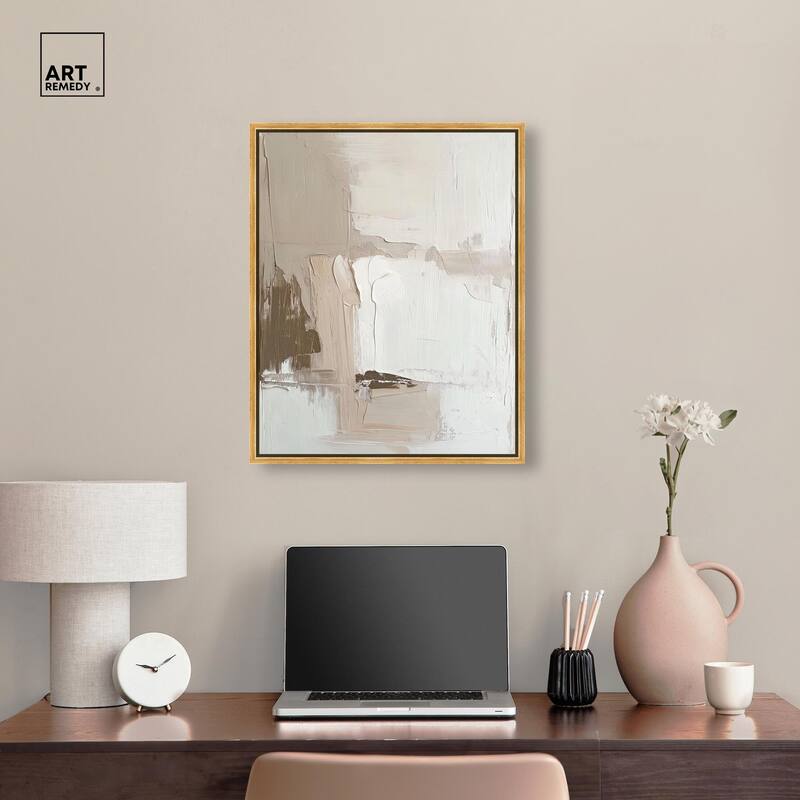 Pale Textured Silence I Canvas by Art Remedy