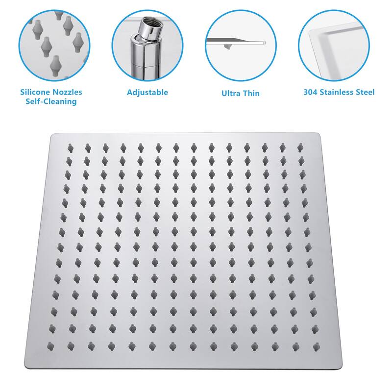 Topcraft 16-Inch Rainfall Shower Head - 16*16