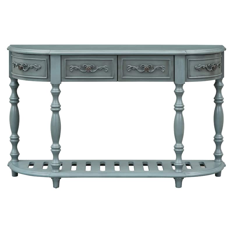Merax Curved Console Table with 4 Drawers and 1 Shelf