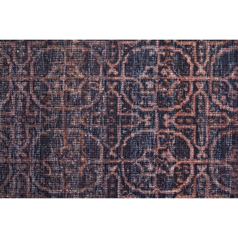 Welch Oriental Charcoal Gray/Pink Area Rug