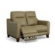 preview thumbnail 1 of 9, Forte 57" Genuine Leather Round Arm Reclining Loveseat Beige