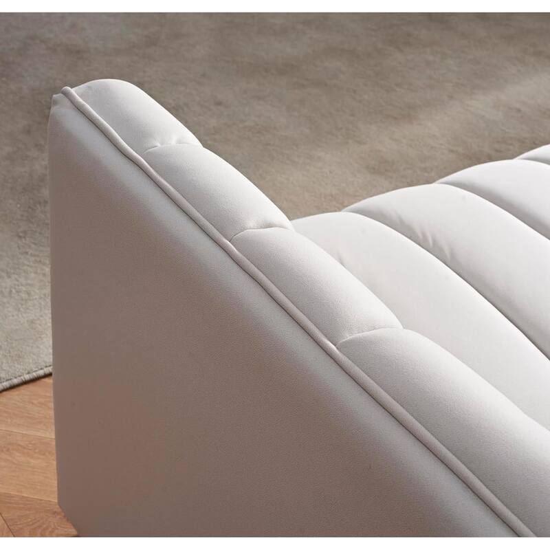 Glam Fabric Upholstered Solid Wood Frame 82.7" Art Deco Sofa