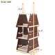 preview thumbnail 9 of 11, 360° Kids Revolving Bookshelf and Toy Storage, 4-Tier Solid Wood Christmas Tree Look Bookcase, Nursery Display Organizer Cabinet