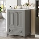 preview thumbnail 16 of 33, 24 Inch Solid Rubberwood Bathroom Vanity with Integrated Ceramic Sink & Soft-Close Hinges - 24"