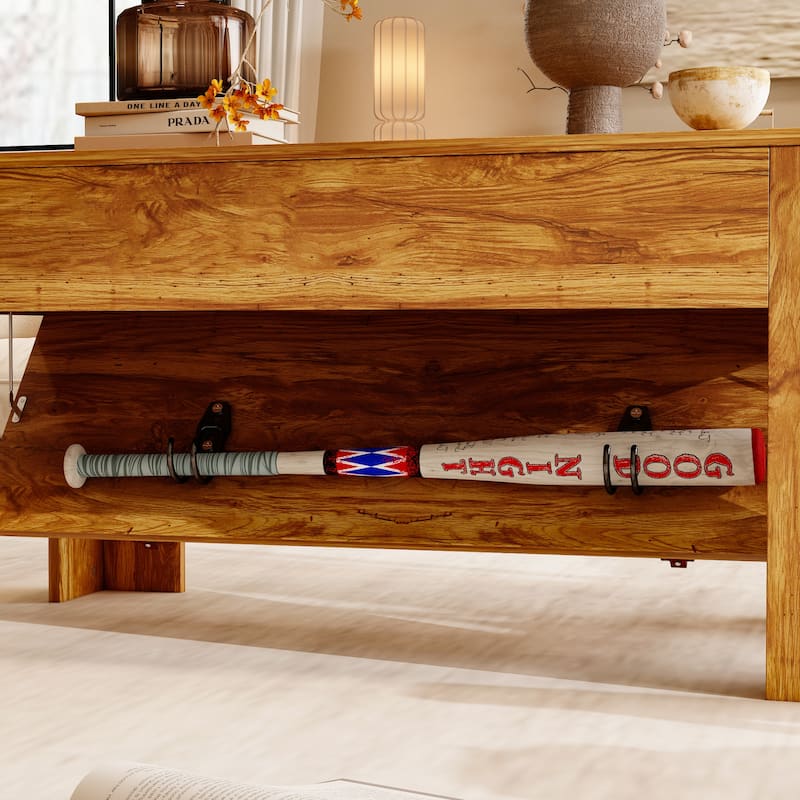 Solid Wood Coffee Table with Hidden Compartment Storage for Living Room