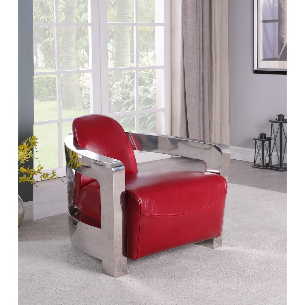 Somette Contemporary Accent Chair, Red - Accent Chair