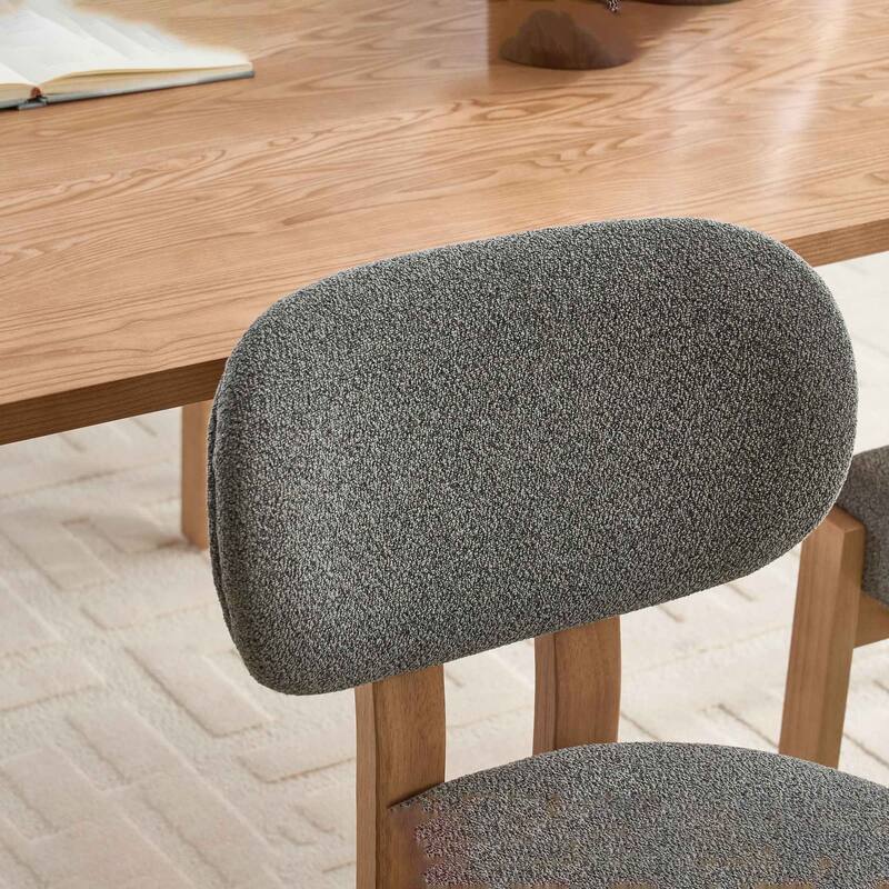Modern Upholstered Rubberwood Dining Chairs (Set of 2)
