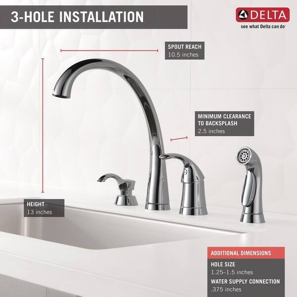 Shop Delta 4380 Sd Dst Pilar Kitchen Faucet With Side Spray And