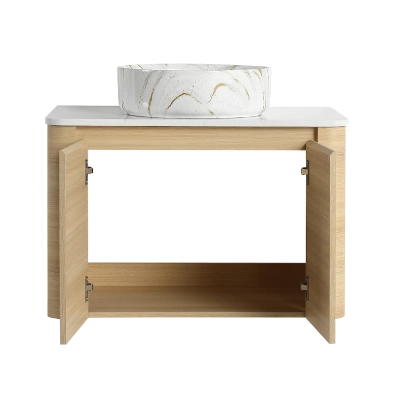 Bathroom Vanity With Sink In 24/30 Inch, Floating Bathroom Vanity With Soft Close Door