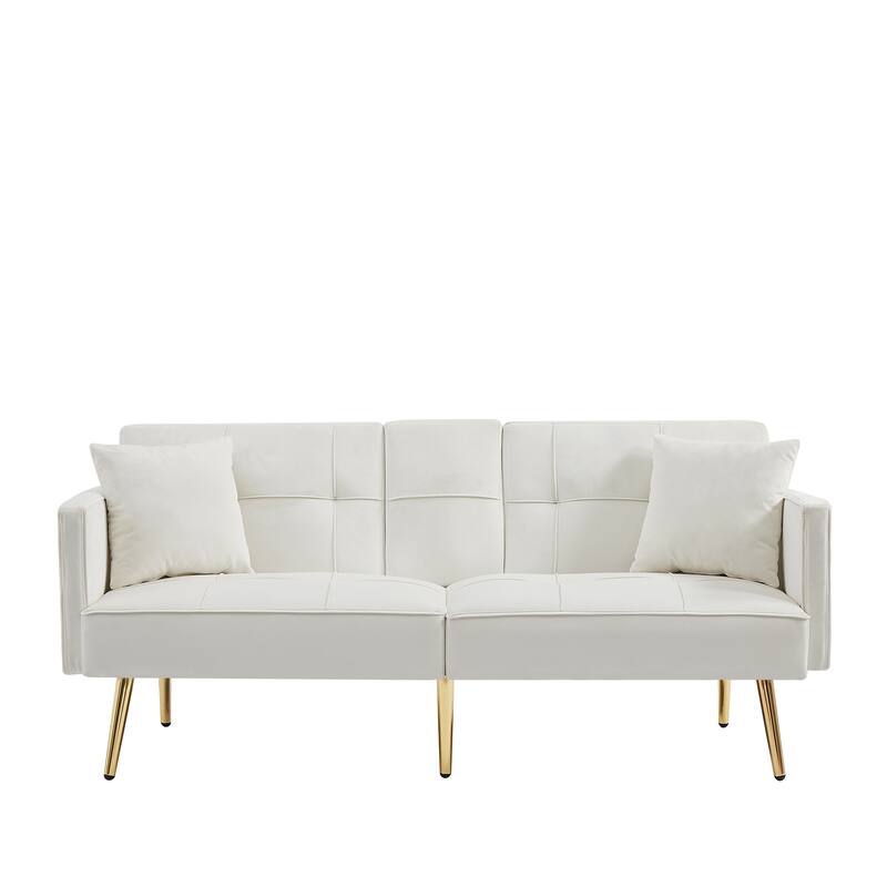 Velvet Sofa Bed with Gold Metal Legs Bed Bath & Beyond 38361828