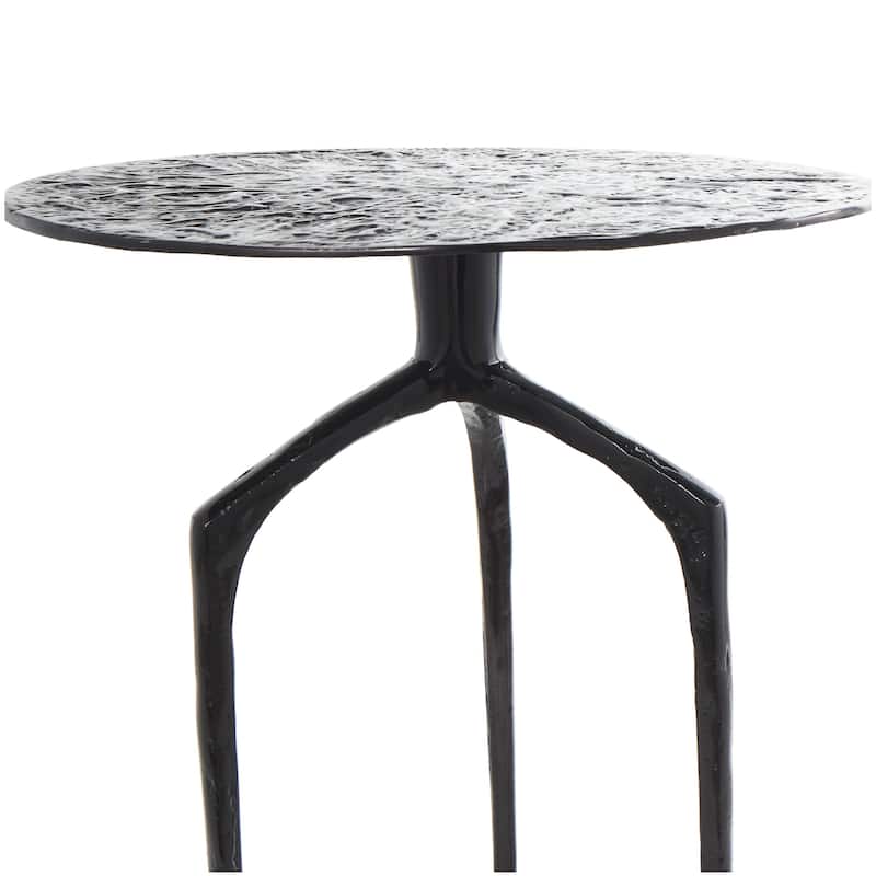 Aluminum Metal Geometric Slim Textured Accent Table - Silver, Gold or Gray - Roche River Decor