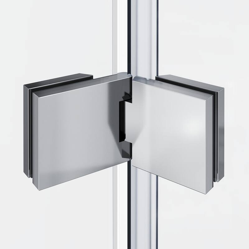 Elegant Shower Doors for Bathtub 48 in. W x 58 in. H Frameless in Chrome Finish Bathtub Hinged Door Excluding Bathtub