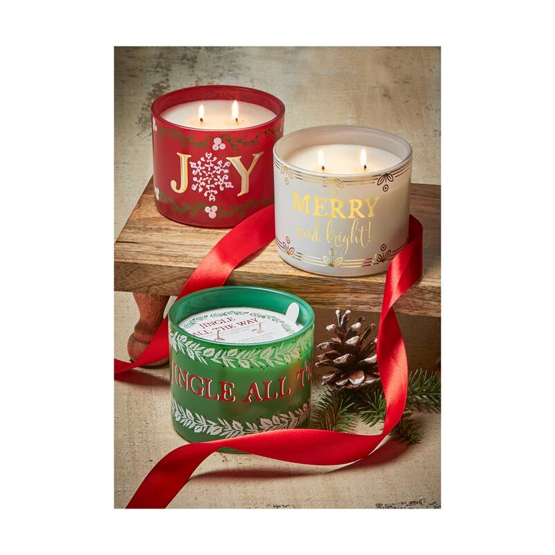 Joy Frag Candle Red Scented Jar Candle 12oz 34hr Burn Time Perfect for Christmas Home Decor 3.1in H x 4.3in Dia