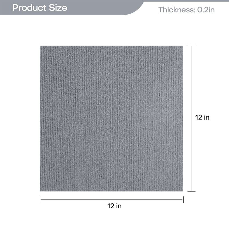 Self Adhesive Carpet Floor Tile Non-slip Floor Mat (12sqft - 12 Tiles)