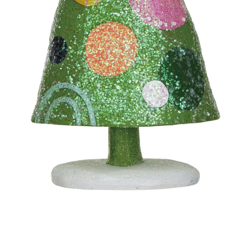 Resin Christmas Tree with Dots and Glitter - Multi
