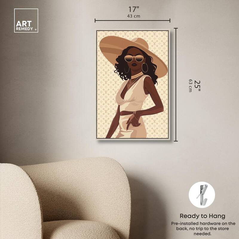 Stylish Gal in Tans Canvas by Art Remedy
