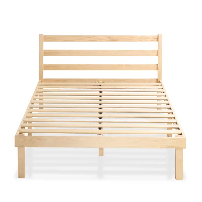 Priage by ZINUS Pine Wood Platform Bed Frame with Headboard