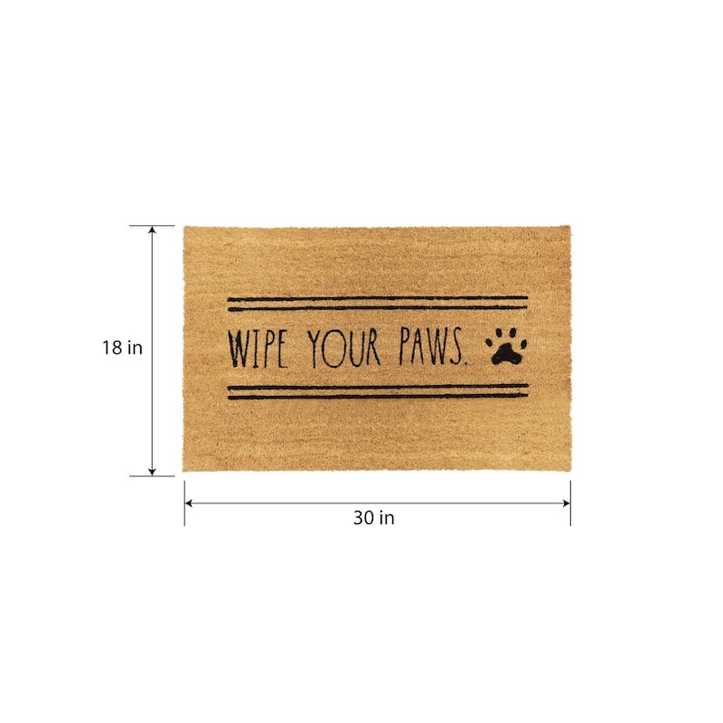 Rae Dunn Eviromentally Friendly Pet Themed Coir Welcome Mat - 24" x 36"