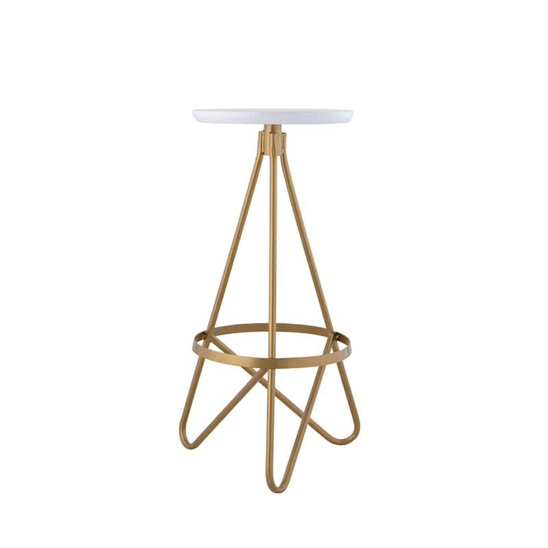 Hula 30" Modern Industrial Metal Backless Circular Bar Stool, by JONATHAN Y