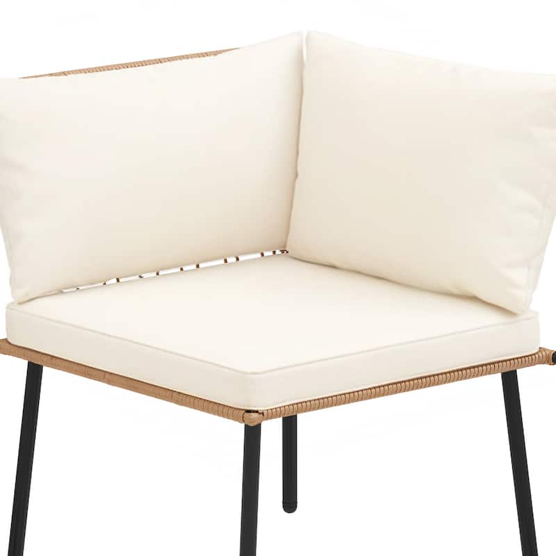 Moasis Outdoor Patio All-Weather Wicker Loveseat/Bistro Set/Sectional Sofa with Cushions and Lumbar Pillows