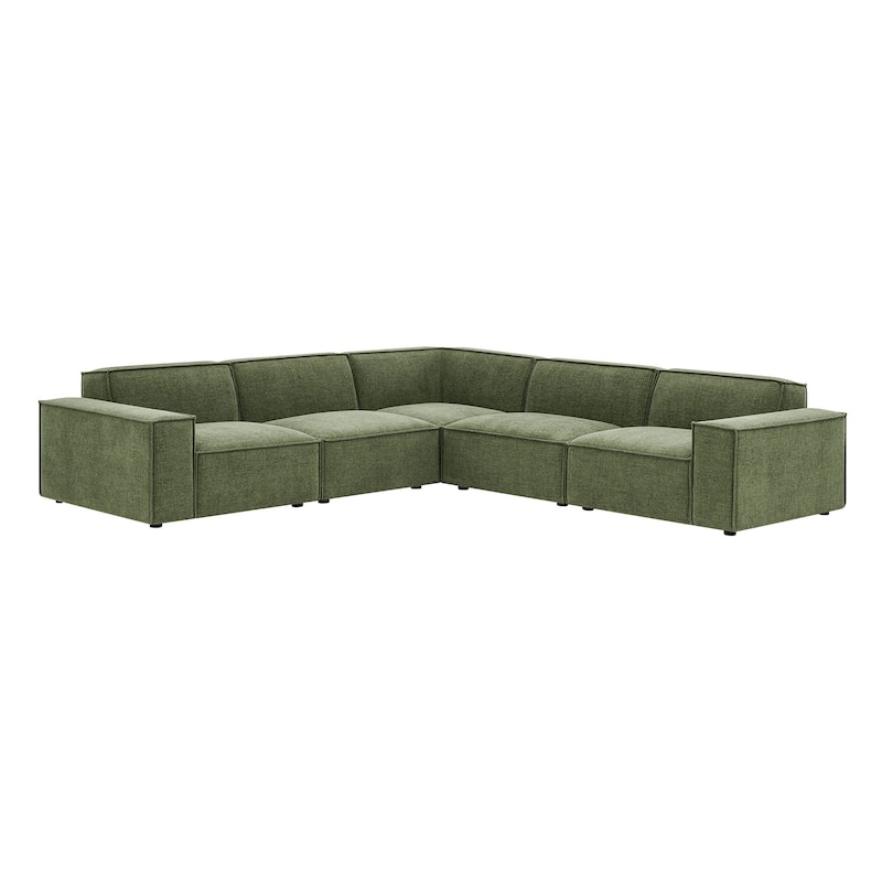 Restore 5-Piece Performance Fabric Upholstered Modular L-Shaped Sofa