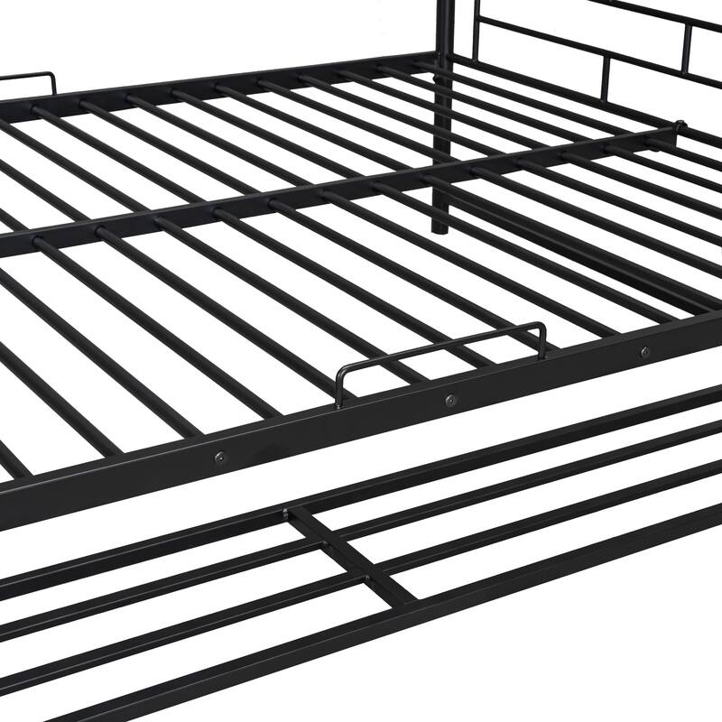 Metal Bunk Bed with Guardrails & Shelf, Twin Over Twin/Full Over Full, Sturdy Steel Frame, Easy Assembly