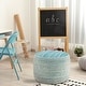 preview thumbnail 4 of 14, LR Home Tropical Textured and Distressed Pouf Aqua/White