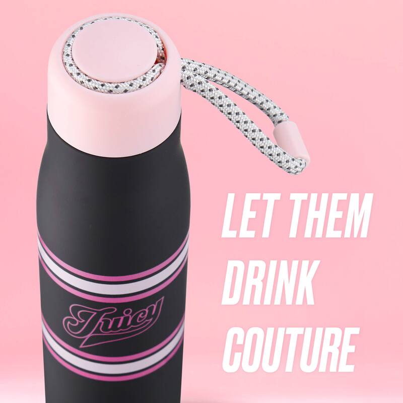 Juicy Couture Luxe Loop Hydration Stainless Steel Tumbler With Woven Loop Handle