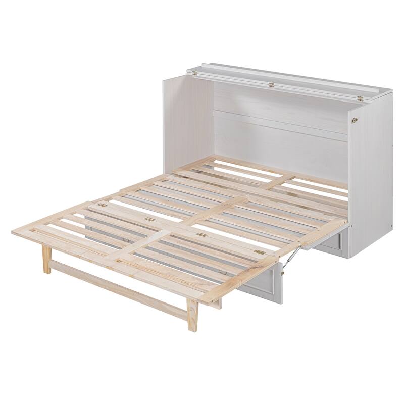 Murphy Bed with Versatile Storage and Large Drawers