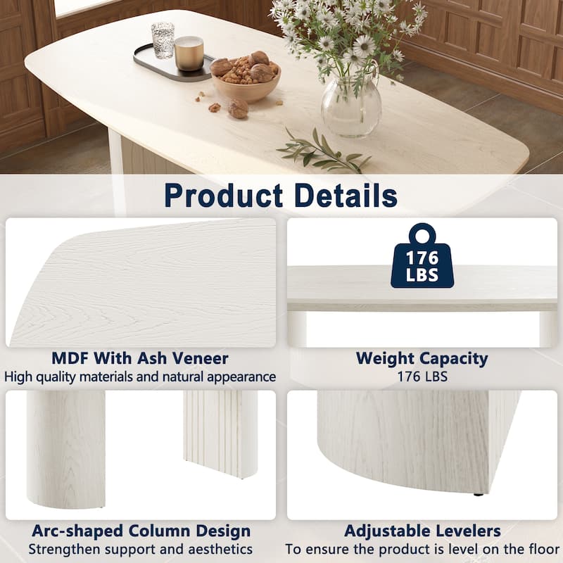 Clihome Wood Large Accent Dining Table