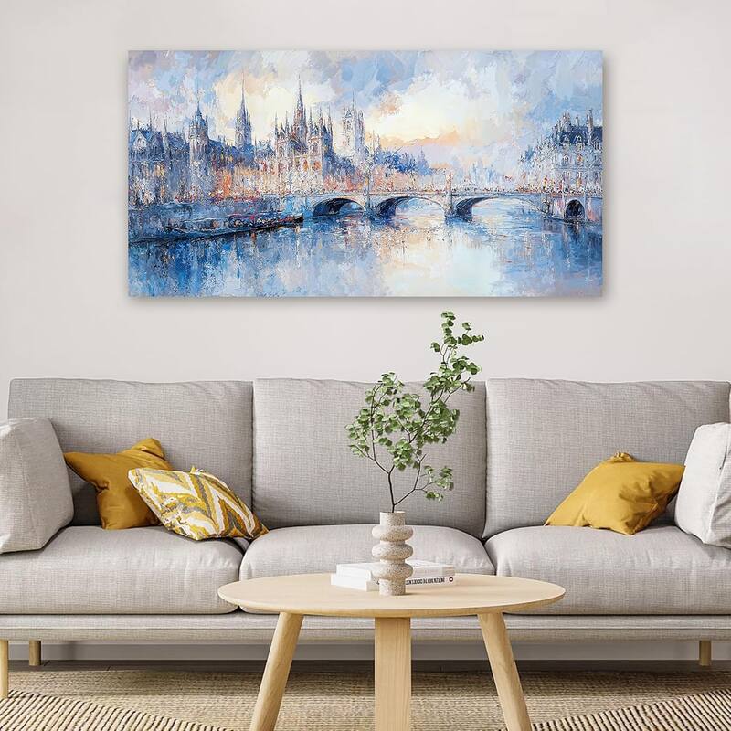 Artwork for Walls Vintage Blue City Wall Art Prints