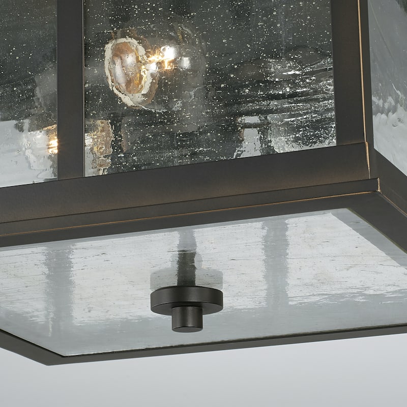 Barrett 13" 3-light Outdoor Flush Mount w/ Antiqued Glass