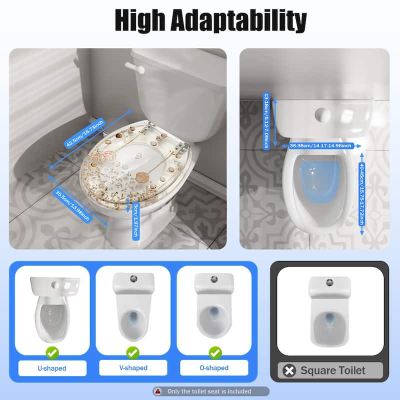 Transparent Resin Shell Polyresin Toilet Seat