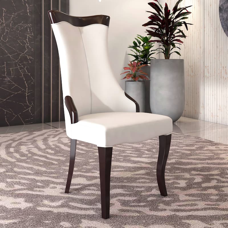 Novara Dining Chair with High-Back Design and Rubberwood Legs Set of 2