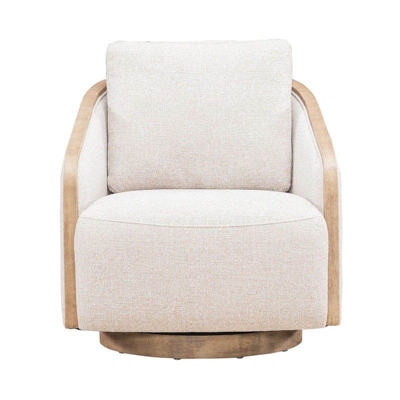 Liberty Furniture Nora Upholstered Swivel Accent Chair -Light Brown, Dark Brown - Width 32" x Depth 35" x Height 32"