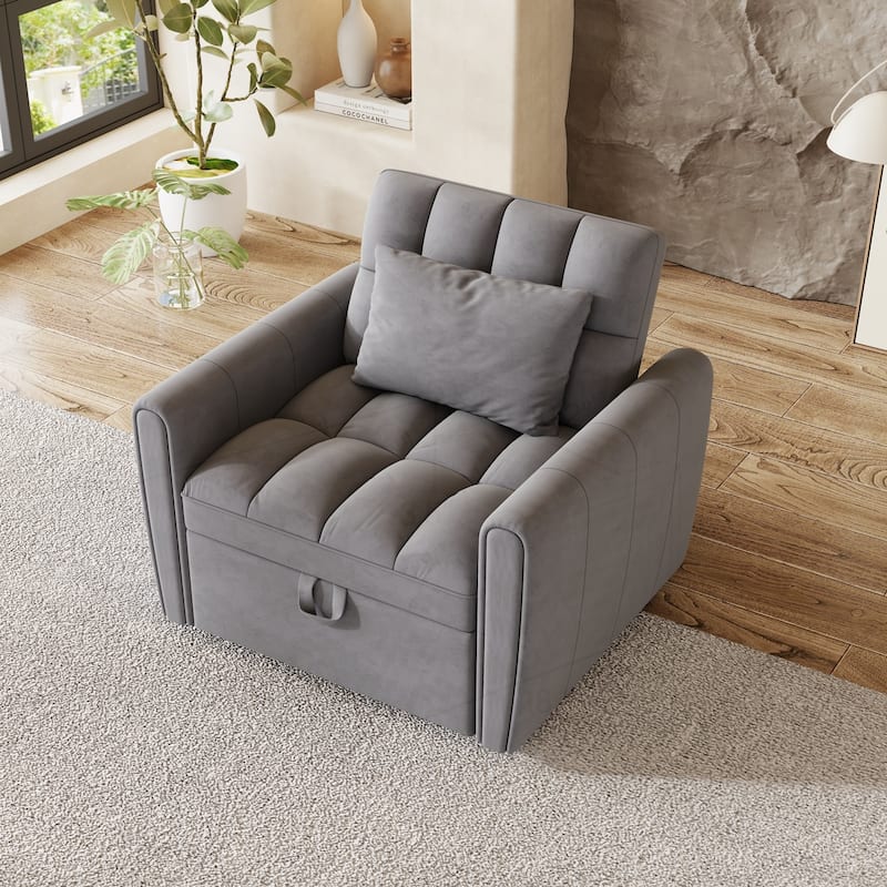 Versatile Foldable Sofa Bed with Adjustable Backrest and Soft Pillows
