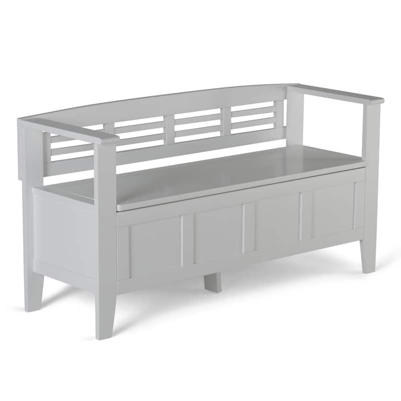 WYNDENHALL Chandler SOLID WOOD 48 inch Wide Contemporary Entryway Storage Bench - 48'' x 17'' x 25.2