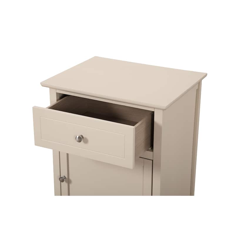 Izzy 1-drawer and Cabinet Wooden Nightstand