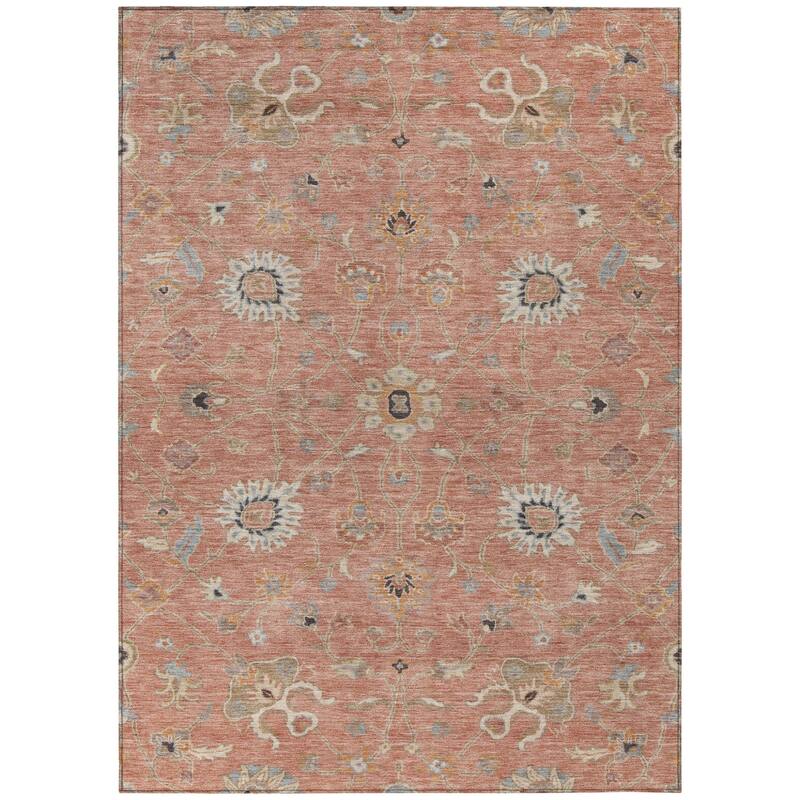 HomeRoots Floral Traditional Rectangle Outdoor Rug