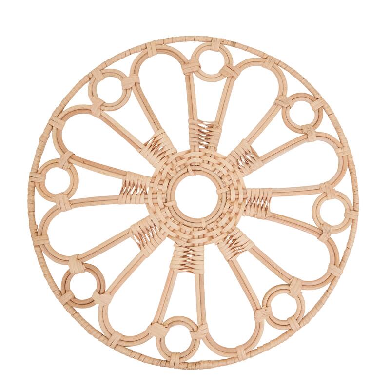 Rattan Round Placemats (Set of 4) - Handwoven Open Weave Design for Dining, Entertaining & Everyday Table Styling, 15" - 15"x15" - Set of 4 - 15"x15" - Natural