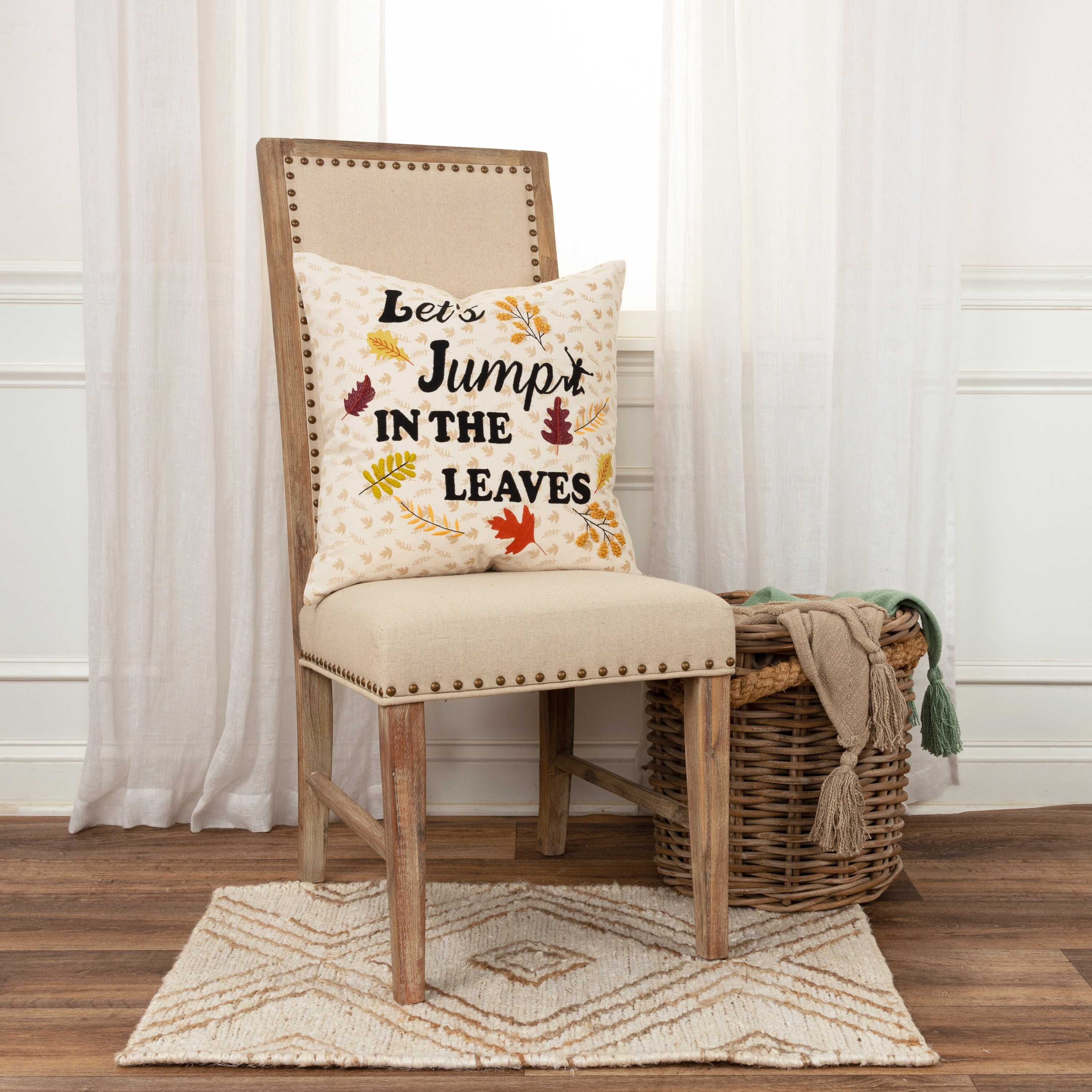 Throw pillows on discount dining room chairs