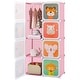 preview thumbnail 2 of 28, Costway 8-Cube Kids Wardrobe Baby Dresser Bedroom Armoire Clothes Pink