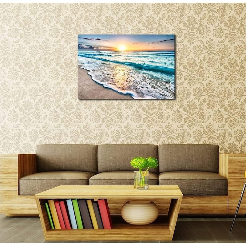 Sea Waves Large Canvas Prints Wall Art Ocean Beach Pictures