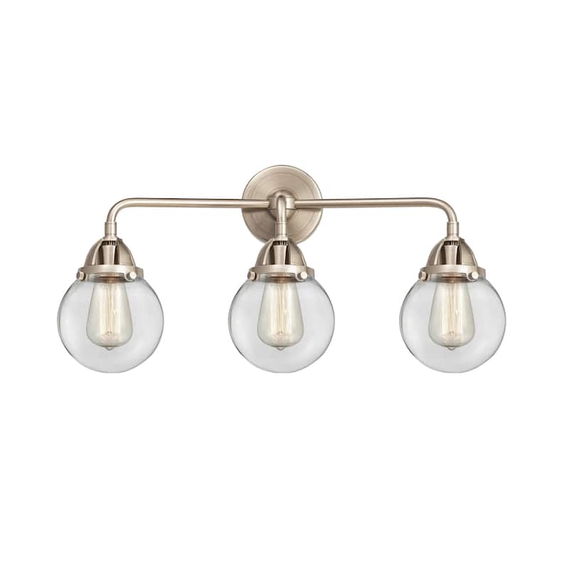 Innovations Lighting 288-3W-10-24 Beacon Vanity Beacon 3 Light 24" - Brushed Satin Nickel / Clear