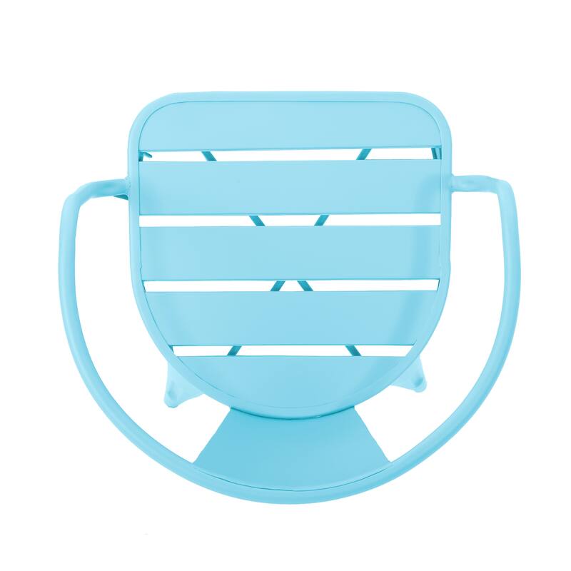 Roomfitters 3-Piece Outdoor Bistro Set Metal Patio Dining Furniture with Round Table and 2 Chairs, Light Blue