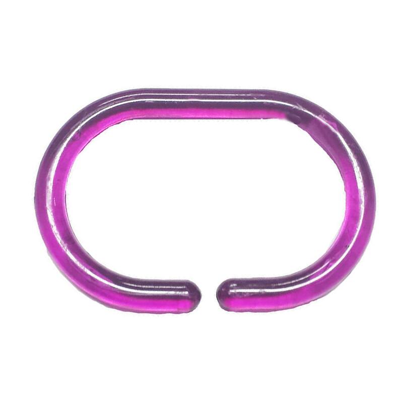 Evideco Shower Curtain Rings Plastic Hooks (Set of 12)